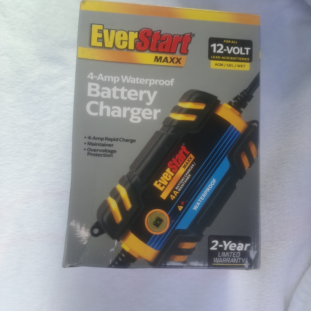 Maxx Black and Yellow 4-Amp Waterproof Battery Charger